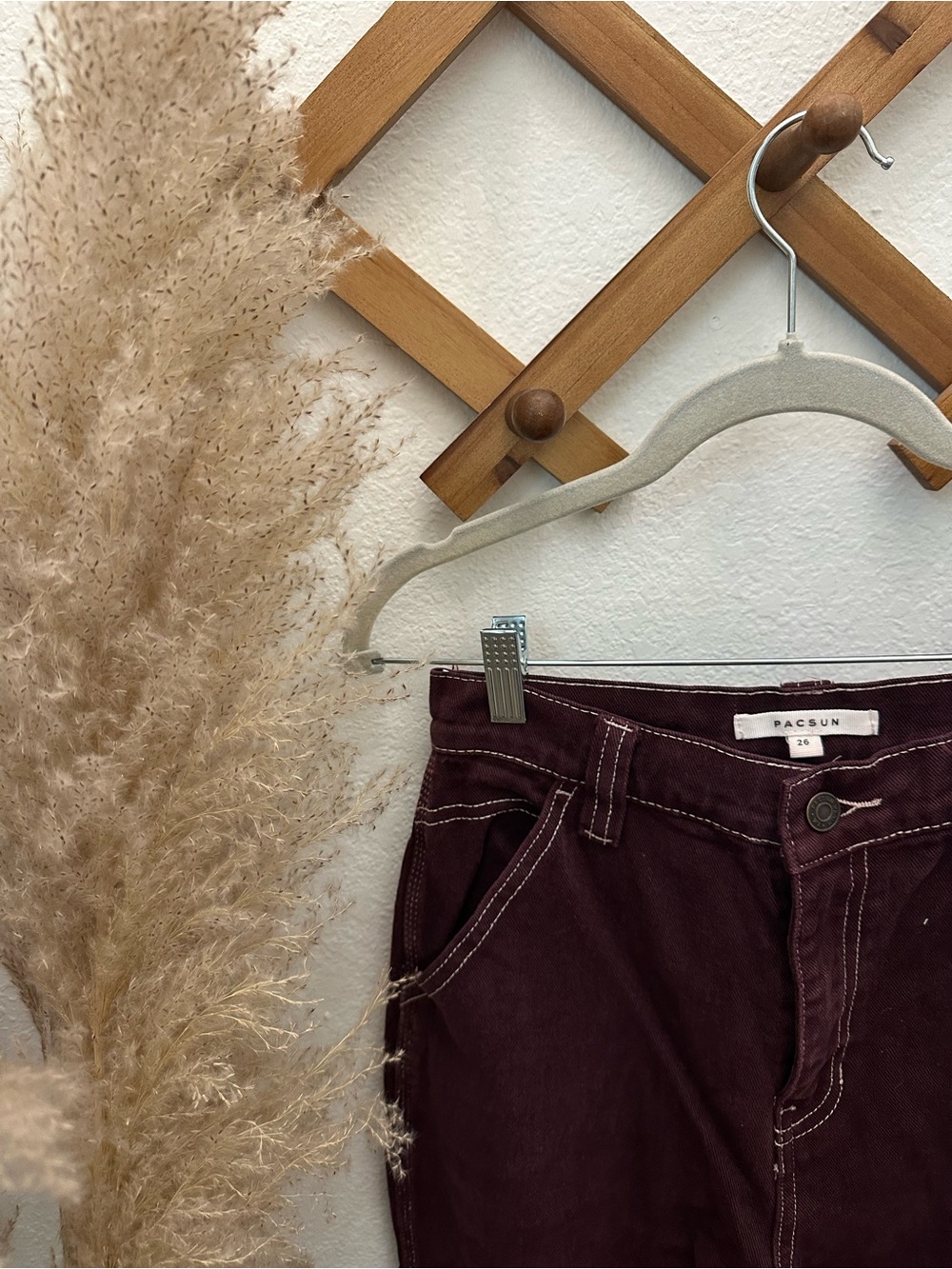 PacSun Women's Burgundy Carpenter Jeans